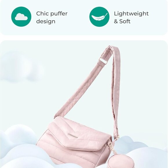Crossbody Bags for Women, Quilted Puffer Shoulder Bag, Handbag Small Purses for - Picture 3 of 6